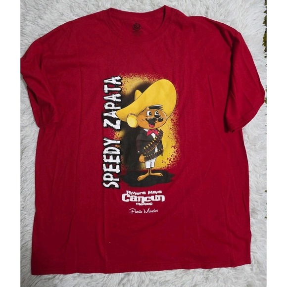 Cartoon Network Other - Red Speedy Zapata Cancun Mexico Shirt Travel 2XL Speedy Gonzales Cartoon Replica